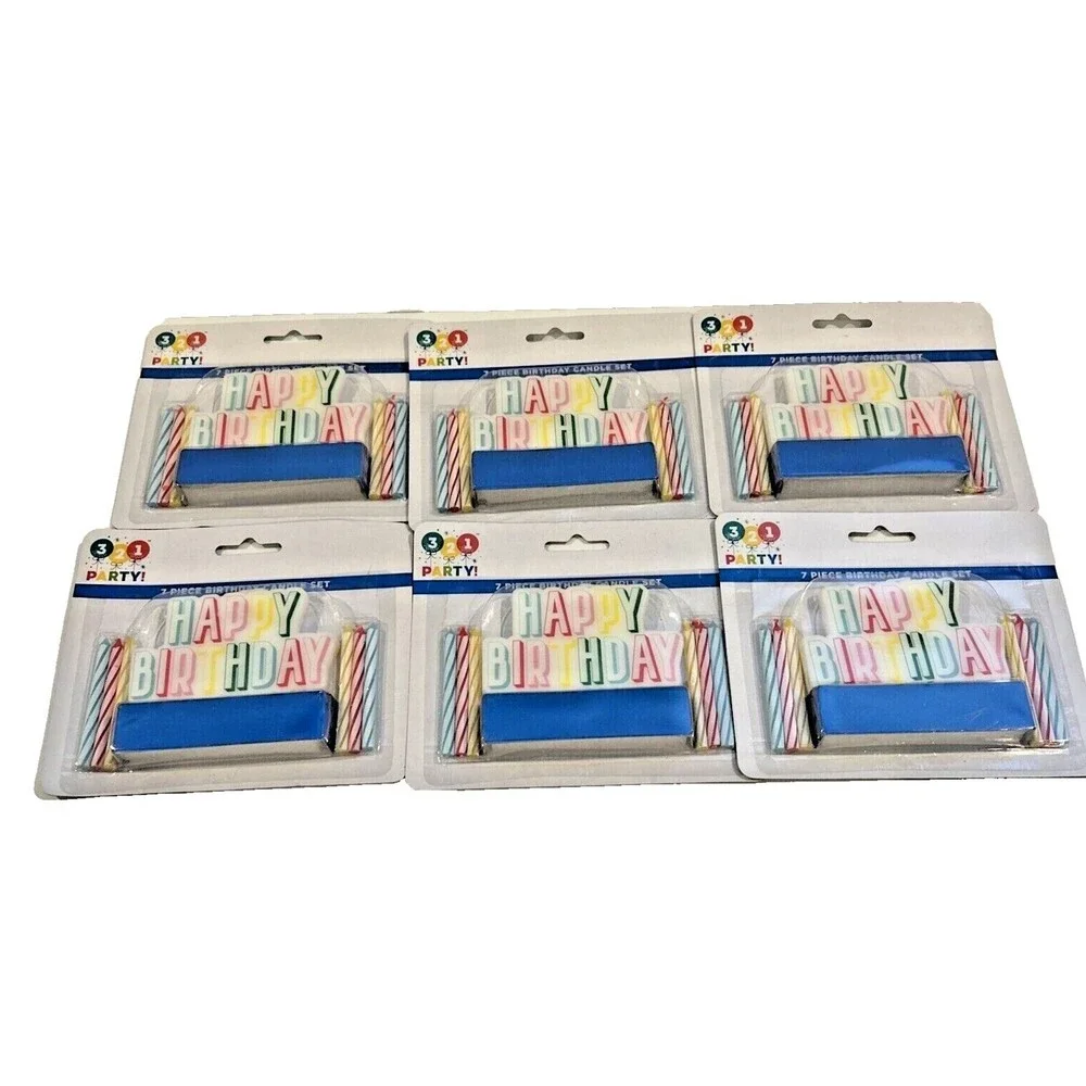 42 Pcs - 321 Party “Happy Birthday” 7 Piece Candle Set Cake Top | 6pk Brand New